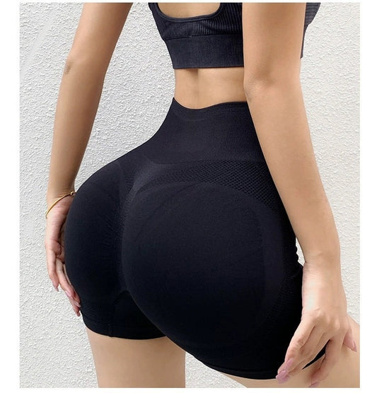 Shorts de yoga sin costuras con efecto realce