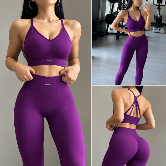 Conjunto deportivo de talle alto morado – CASA FIERA
