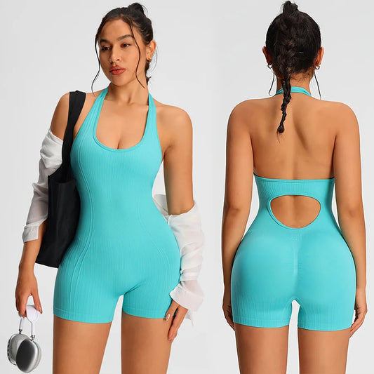 Mono corto de gym sin costuras con control de abdomen